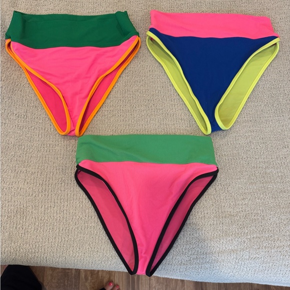 Beach Riot Other - Beach Riot Colorful Bikini Bottoms - Pink, Green, Blue